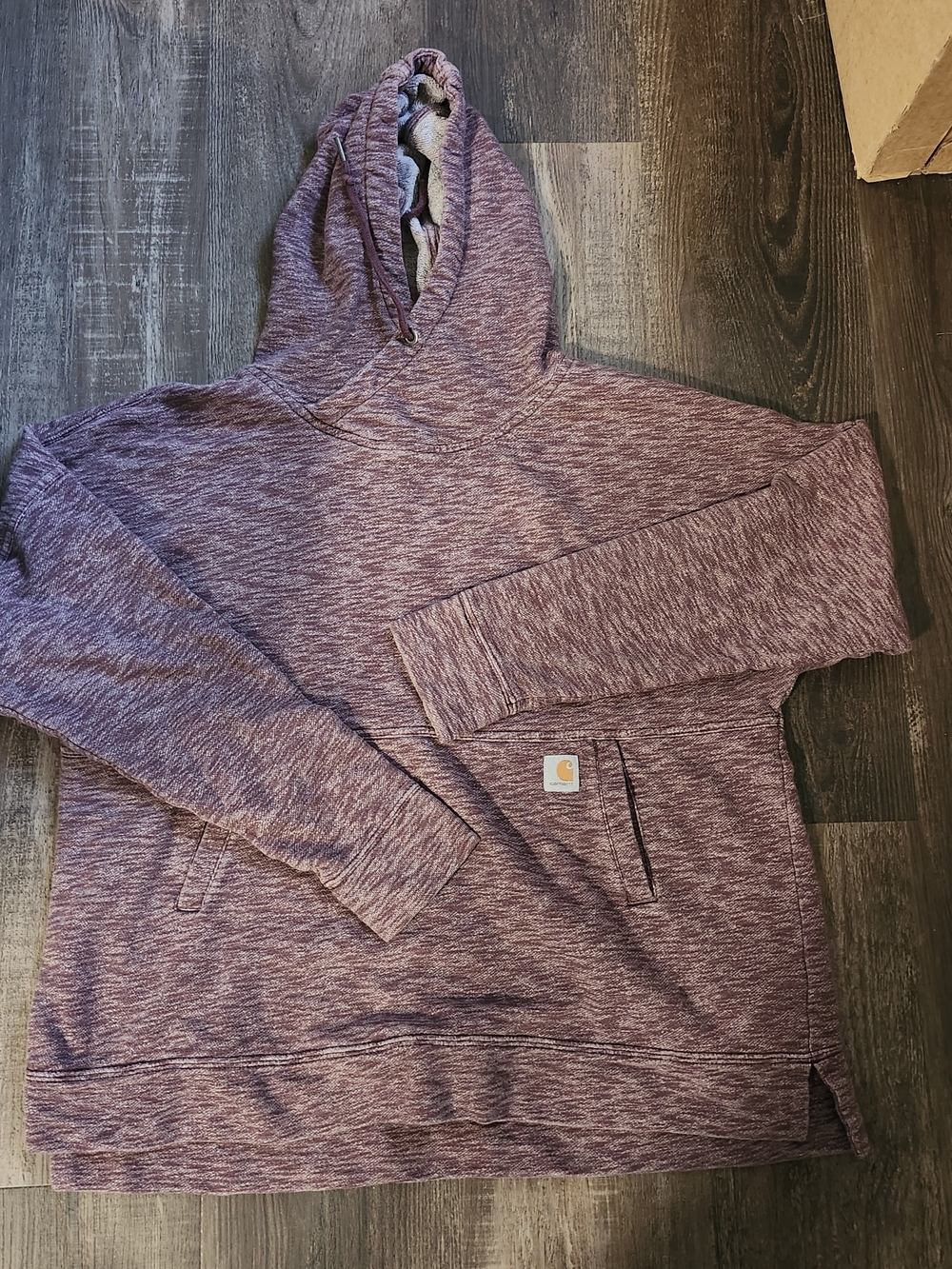 Carhartt Womans Heathered Plum Hooded Pullover Sweatshirt
